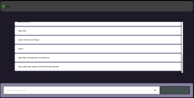 Screenshot of the real-time chat application, showing a message list and an input bar